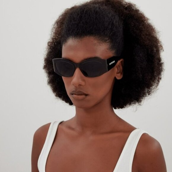 Balenciaga BB0329S 003 BRAND NEW Sunglasses Black Grey Geometric Unisex - Picture 1 of 11